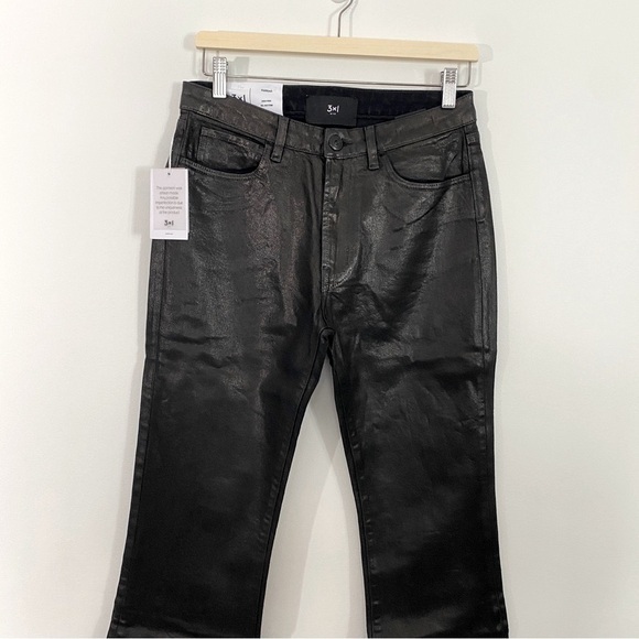 Anthropologie‎ 3X1 NYC Farrah Coated High Rise Bell Bottom Flare Jeans Italy - Picture 3 of 15